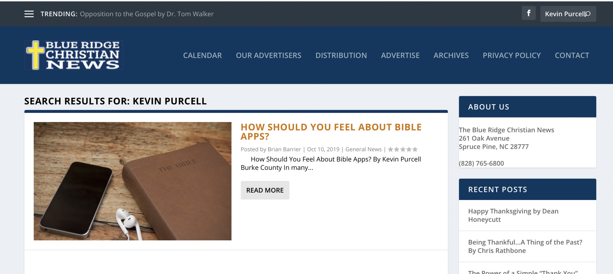 Blueridge Christian News Articles